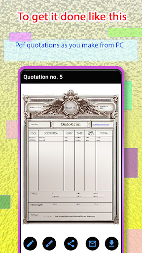 Custom quotation Screen 3
