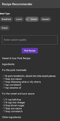 Craving Compass - AI Recipes! Screen 2