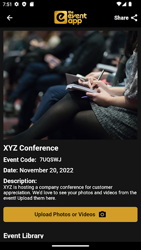 The Event App Screen 3