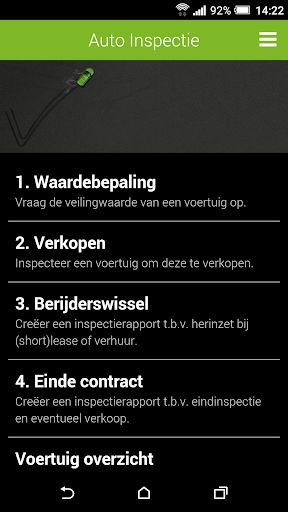 Android application Auto Inspectie screenshort