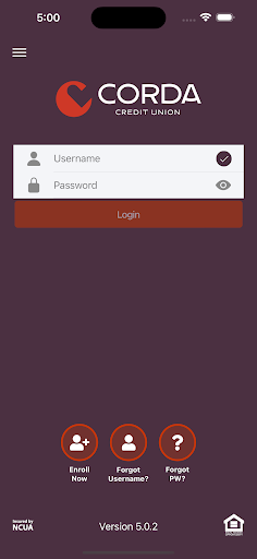 Android application Corda Credit Union Mobile screenshort