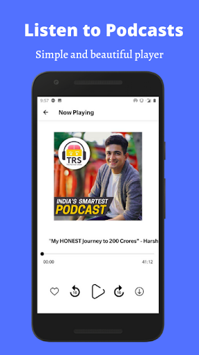 Android application Podzy - Podcast, News & Videos screenshort