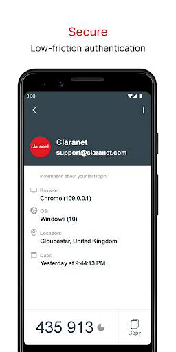 Claranet Authenticator Screen 3