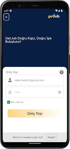 Android application GetJob screenshort