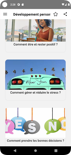 Android application Développement personnel _Guide screenshort