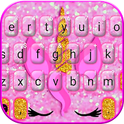 Pink Glisten Unicorn Cat Keyboard Theme