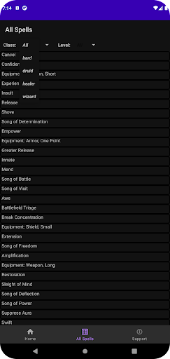 Spellbook2 for Amtgard Screen 3