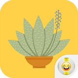 Green Floral Cactus Stickers icon