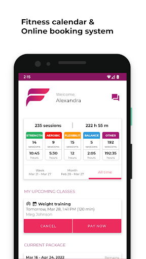 Android application FitGen - My Fitness Trainings screenshort