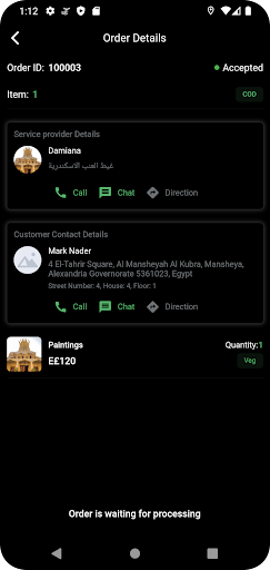 Me7tag Delivery App Screen 3