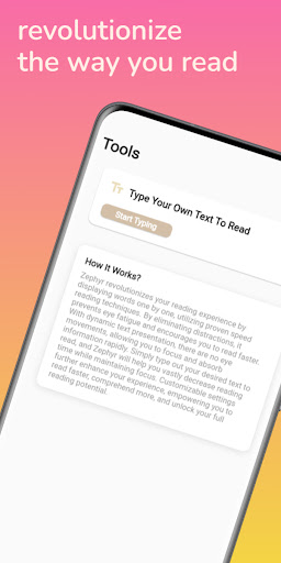 Android application Zephyr - Read Faster screenshort