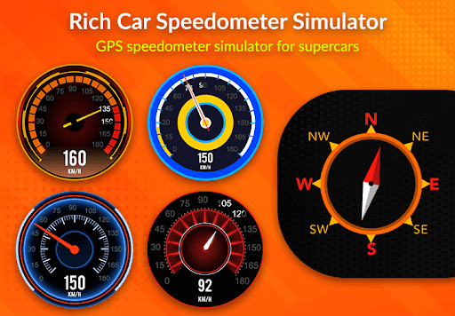 Android application Rich Car Speedometers Sim screenshort