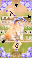 screenshot of Floral Cute Cat Keyboard Backg