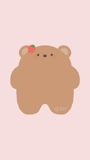 Android application 카카오톡 테마 - 덩치곰 딸기 핑크 테마 screenshort