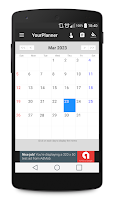 screenshot of Calendar, Holiday, Notes, Memo