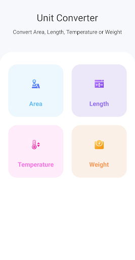 Android application Unit Converter screenshort