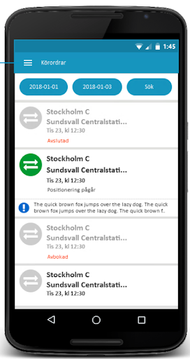 Förarappen Screen 2