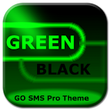 GO SMS Green Black Neon icon