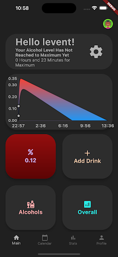 Android application AlcoholMeter Beta screenshort