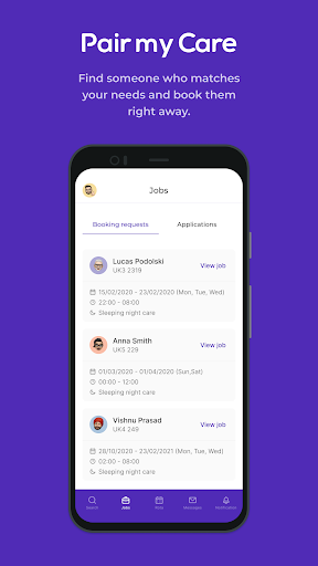 Android application Pair My Care screenshort