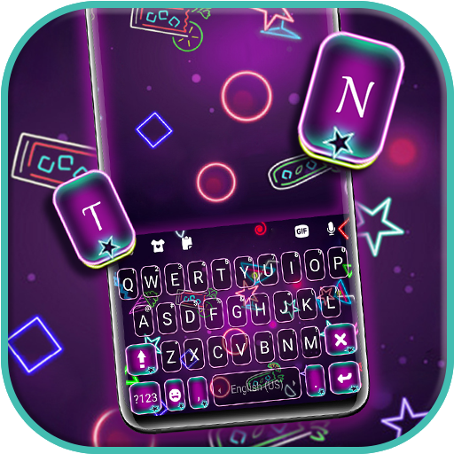 Neon Night Keyboard Background logo
