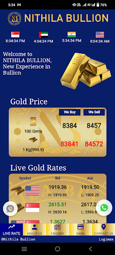 Android application Nithila Bullion screenshort