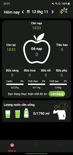Android application Caloer - Tính Calo & Giảm Cân screenshort
