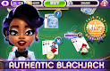 screenshot of myVEGAS BlackJack 21 Card Game