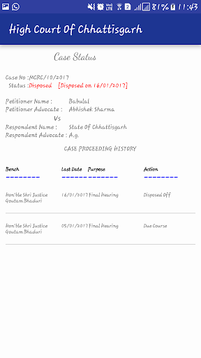 Android application High Court Of Chhattisgarh screenshort