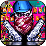 Graffiti Gun Mask Skull Keyboard Theme Apk
