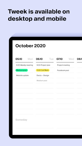 Tweek Weekly Calendar Planner