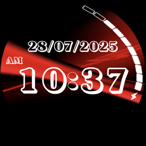 Red background clock face screenshot 8