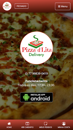 Android application Pizza D'Lita screenshort
