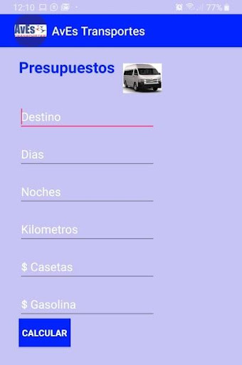 Android application AvEs Cotizador de Viajes screenshort