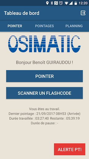 Android application myTime screenshort