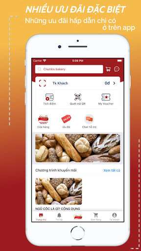 Android application Crumbs bakery - fresh bread screenshort
