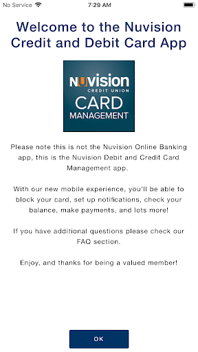 Android application Nuvision Debit and Credit Card screenshort