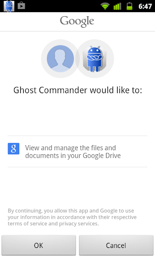 GhostCommander plugin: GDrive 1.04.1 APK screenshots 1