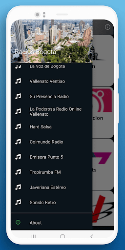 Android application Radios de Bogota screenshort