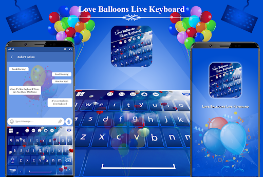 Android application Love Balloons Live Keyboard screenshort