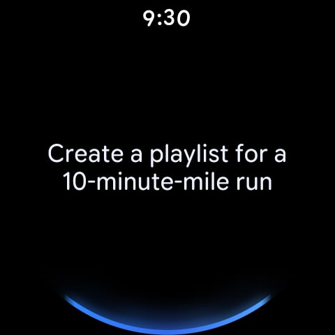 Screenshot of Google Gemini on Wear OS