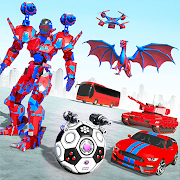 Football Robot Car Transform: Muscle Car Games