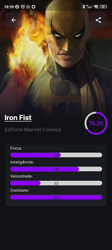 Android application Super Hero - Super heróis screenshort
