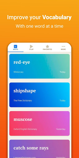 Android application Word of the Day - Vocabulary screenshort