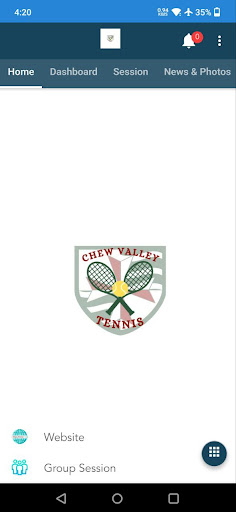 Android application Chew Valley Tennis screenshort