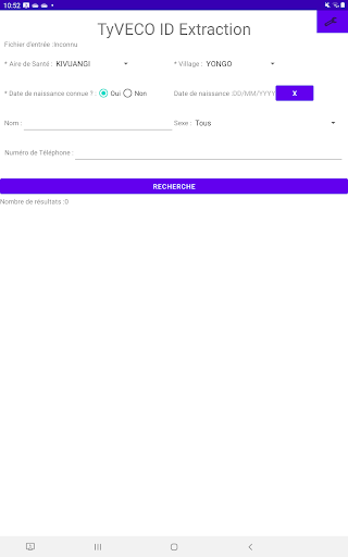 Android application TyVECO Census ID Extractor screenshort