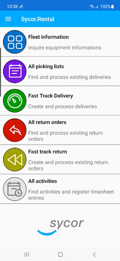 Android application Sycor.Rental Mobile App screenshort