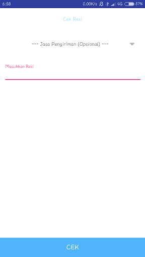 Android application Cek Resi screenshort