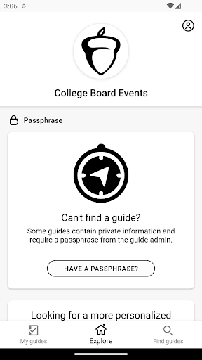 Android application College Board Events screenshort