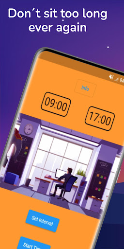 Android application StandUp: Your Health Reminder screenshort